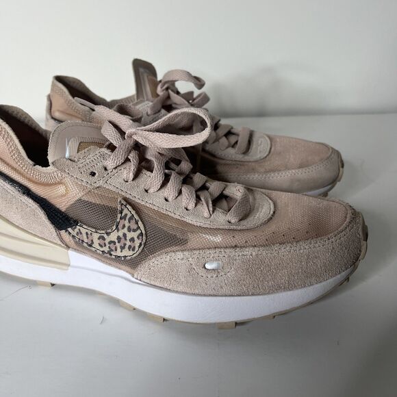 Nike Waffle One SE Shoes Women's Size 8 Fossil Stone Leopard Print DJ9776-200 - Picture 3 of 8